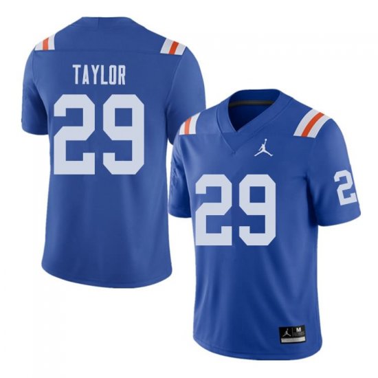 Men's Florida Gators #29 Jeawon Taylor NCAA Jordan Brand Royal Throwback Alternate Authentic Stitched College Football Jersey TFR6562LK